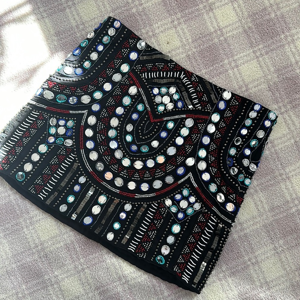 Parker beaded mini skirt size small